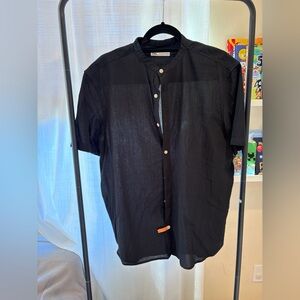 Zara Black Casual Button Down Shirt